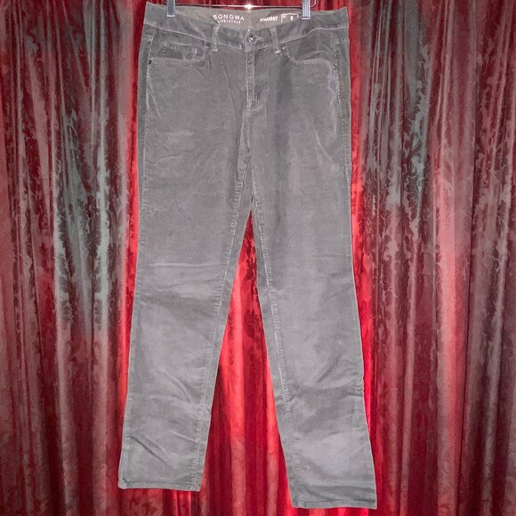 Sonoma Corduroy Jeans Pants Mushroom Grey Size 8 NWOT Perfect for Fall - Picture 1 of 8